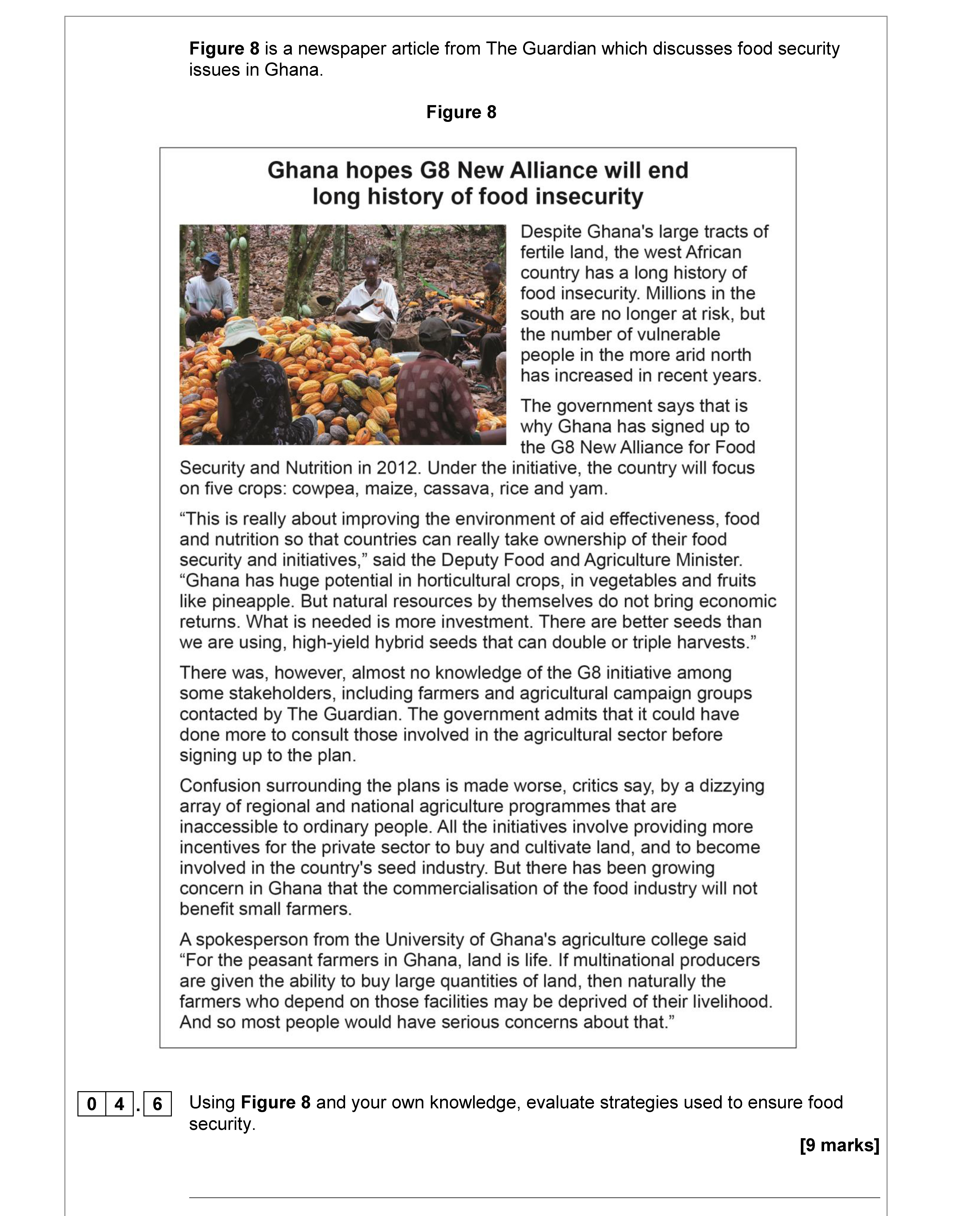 Using-Figure-8-and-your-own-knowledge,-evaluate-strategies-used-to-ensure-food-security-AQA-A-Level Geography-Question 4-2018-Paper 2.png